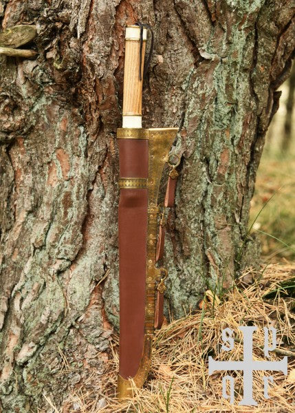 Sax viking en acier au carbone avec poignée en bois / os