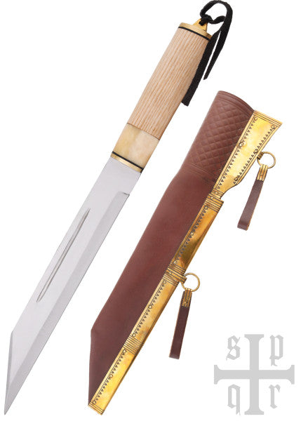 Skramasax, sax en en acier au carbone avec manche en bois/en os