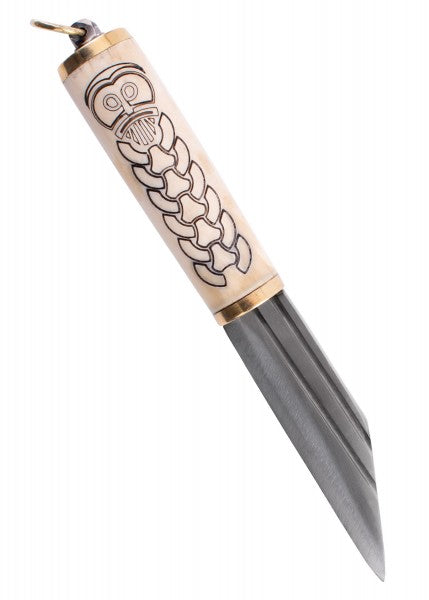 Petit sax viking, manche en os avec motif nordique