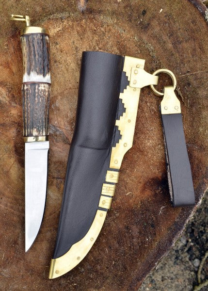 Kleines Wikinger-Messer, Kohlenstoffstahl, Gewändenadel-Messer