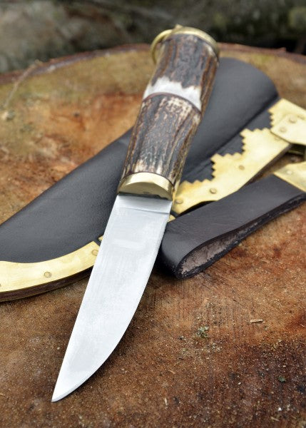 Kleines Wikinger-Messer, Kohlenstoffstahl, Gewändenadel-Messer