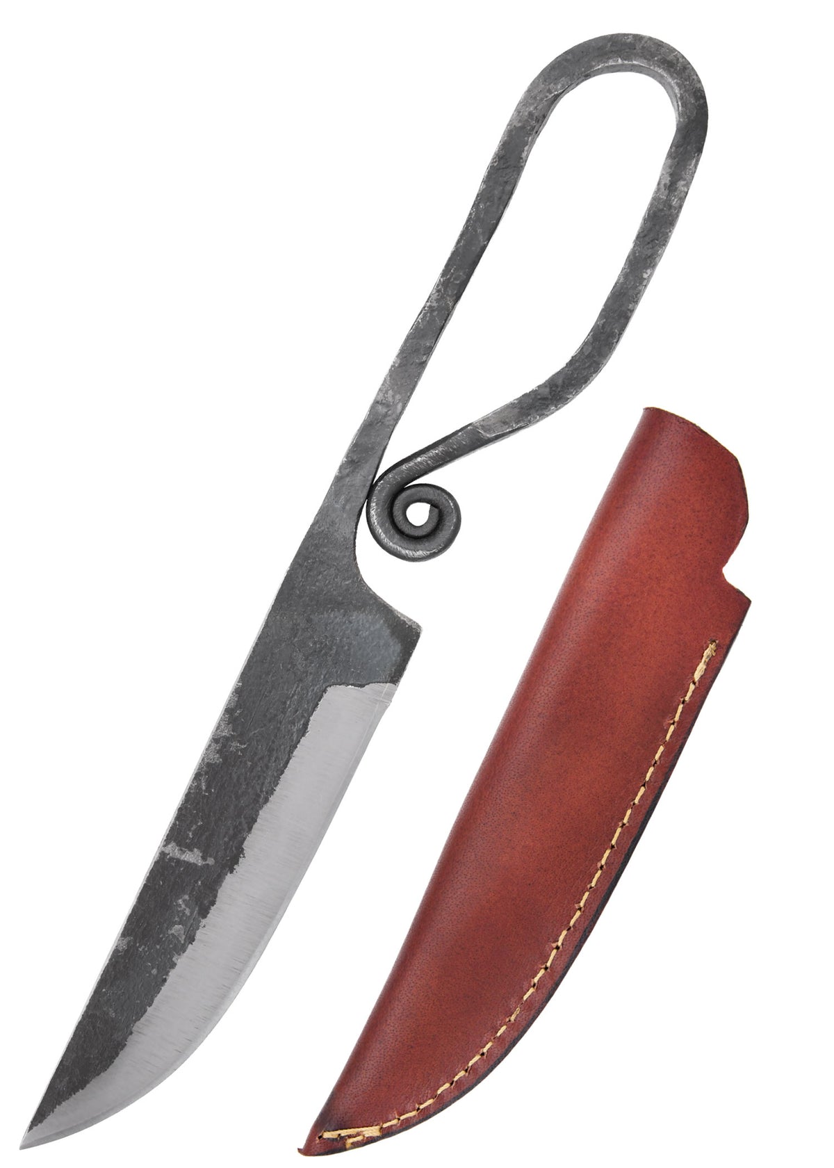 Couteau médiéval forgé à la main avec étui en cuir