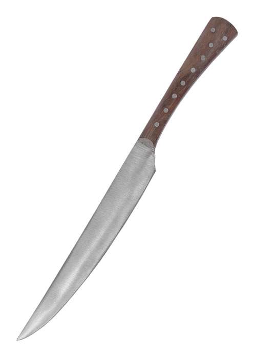 Couteau à manger avec manche en bois, 23,5 cm, avec fourreau