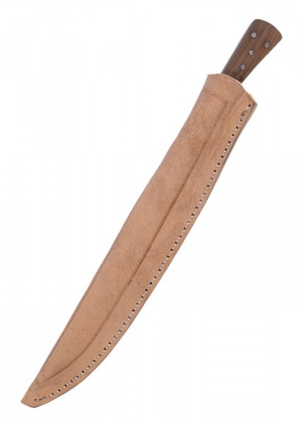 Couteau à manger avec manche en bois, 23,5 cm, avec fourreau