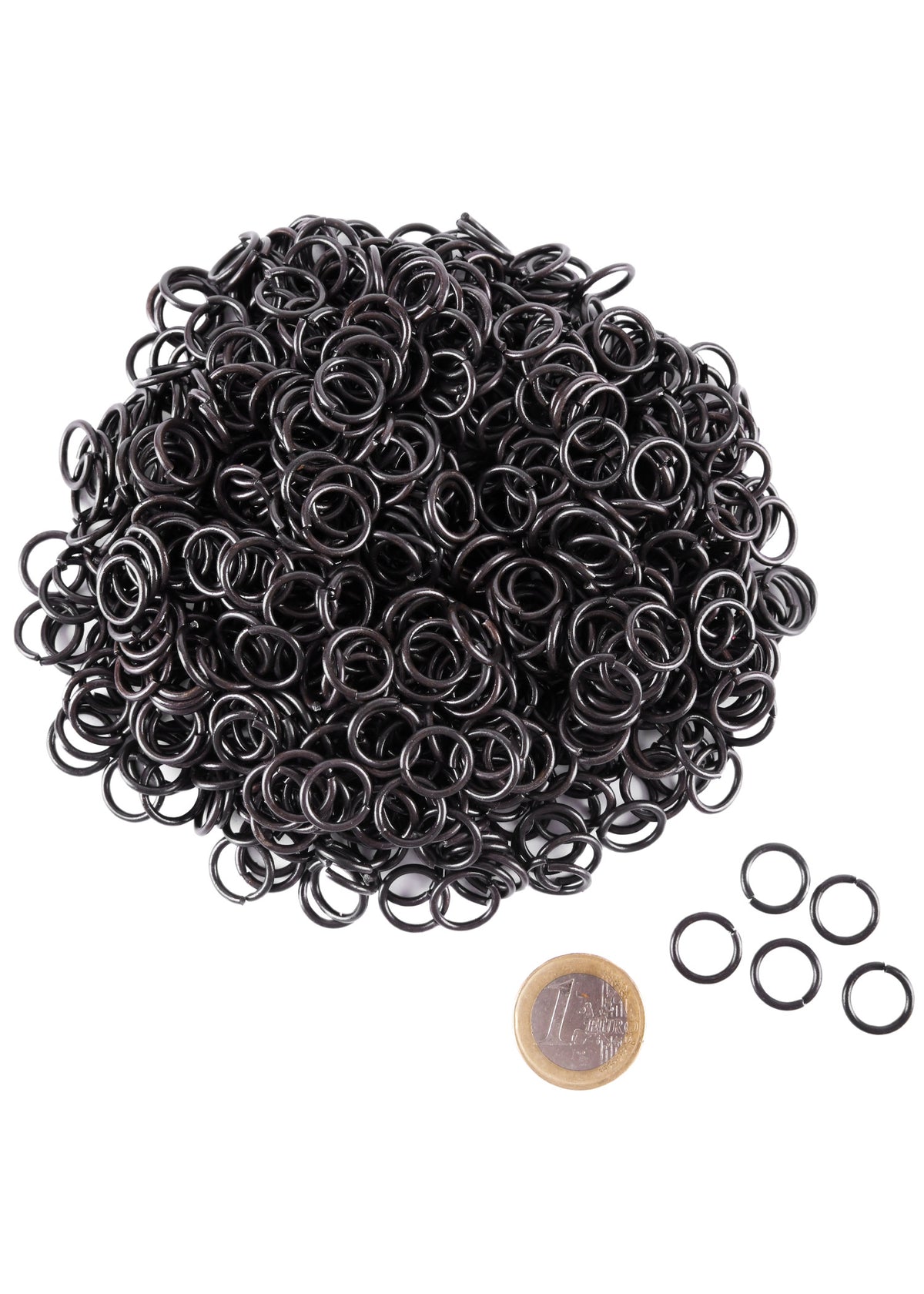 Anneaux de maille non rivetés en acier bruni, DI 9 mm