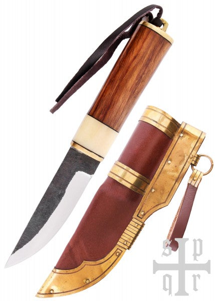 Kleines Wikinger-Messer, Kohlenstoffstahl, Gewändenadel-Messer