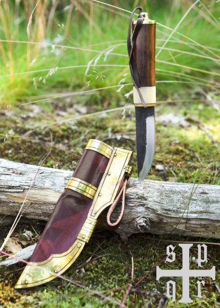 Kleines Wikinger-Messer, Kohlenstoffstahl, Gewändenadel-Messer