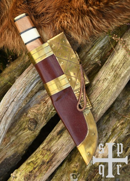 Kleines Wikinger-Messer, Kohlenstoffstahl, Gewändenadel-Messer