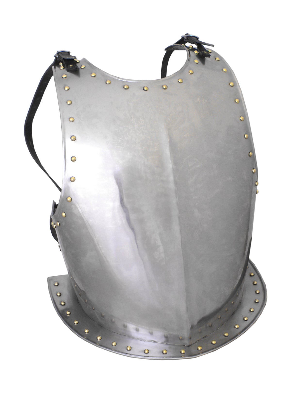Plastron médiéval en acier avec rivets en laiton