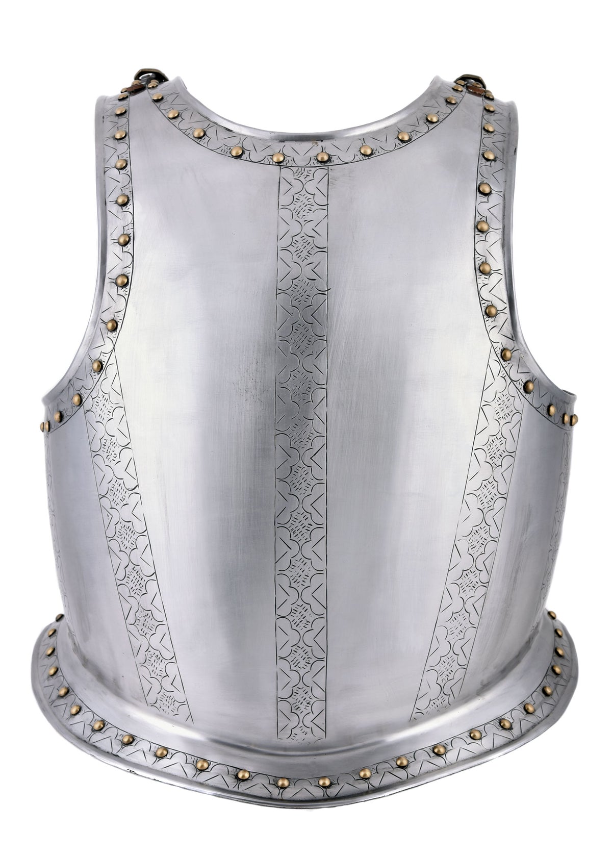 Plastron médiéval gravé en acier