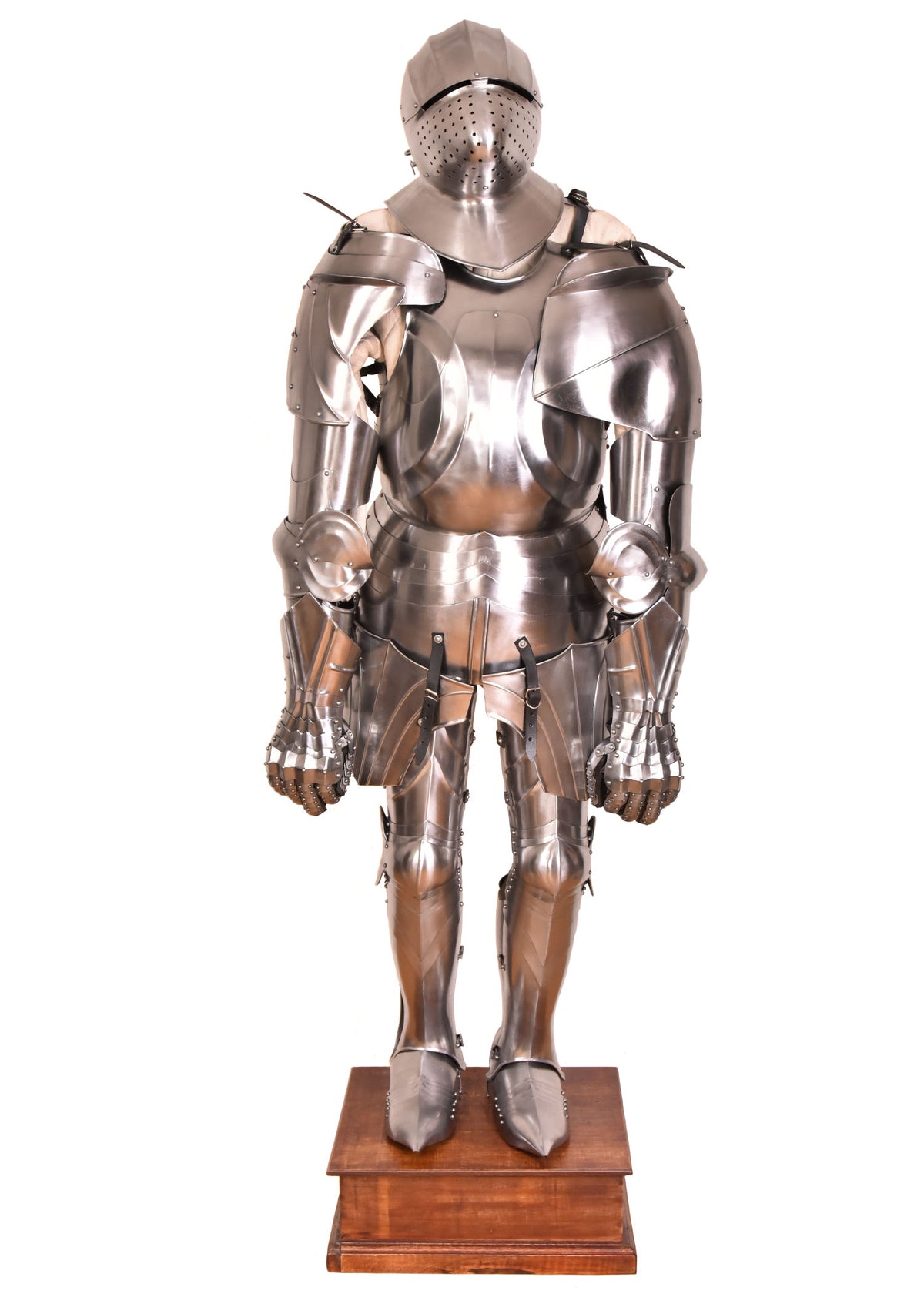 Armure de chevalier médiévale complète en acier avec support