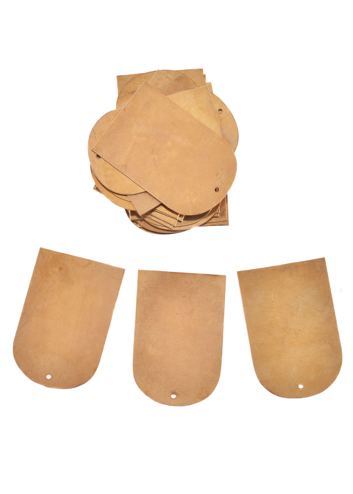 Écailles en laiton 75 x 50 mm pour armure lamellaire, lot de 25