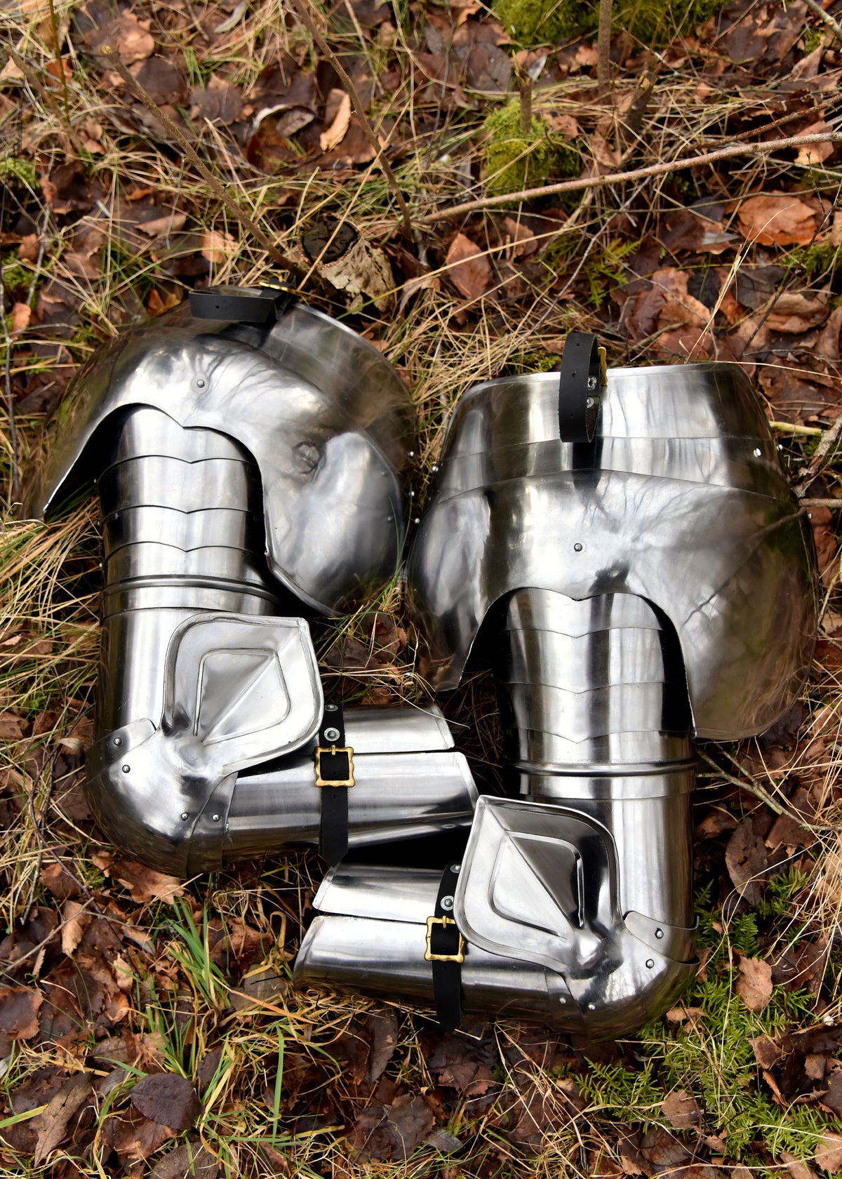 Armure de bras complète en acier, la paire
