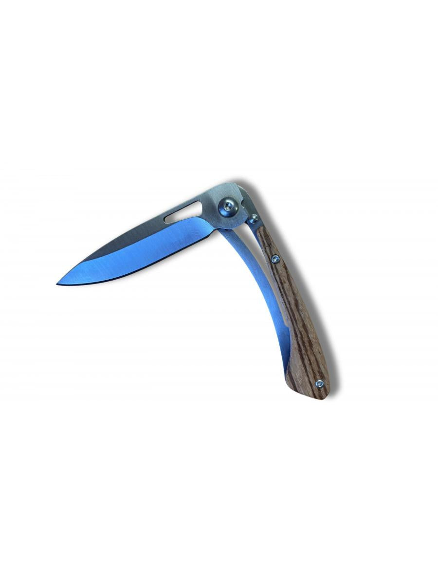 Couteau Pliant Extra Plat Lame 7cm Manche Bois - Vue 2 - Archery Connect