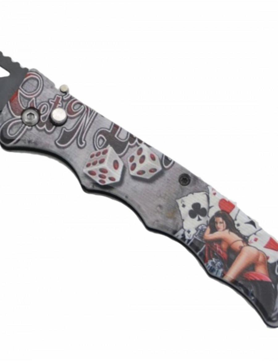 Couteau Pliant Girls Poker and Dices Lame 10cm - Vue 2 - Archery Connect