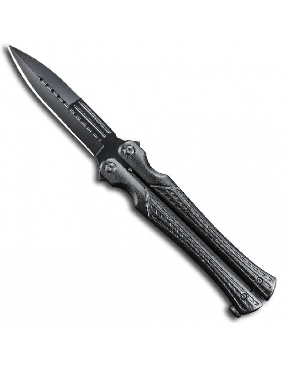 Couteau papillon Design Noir lame 9cm