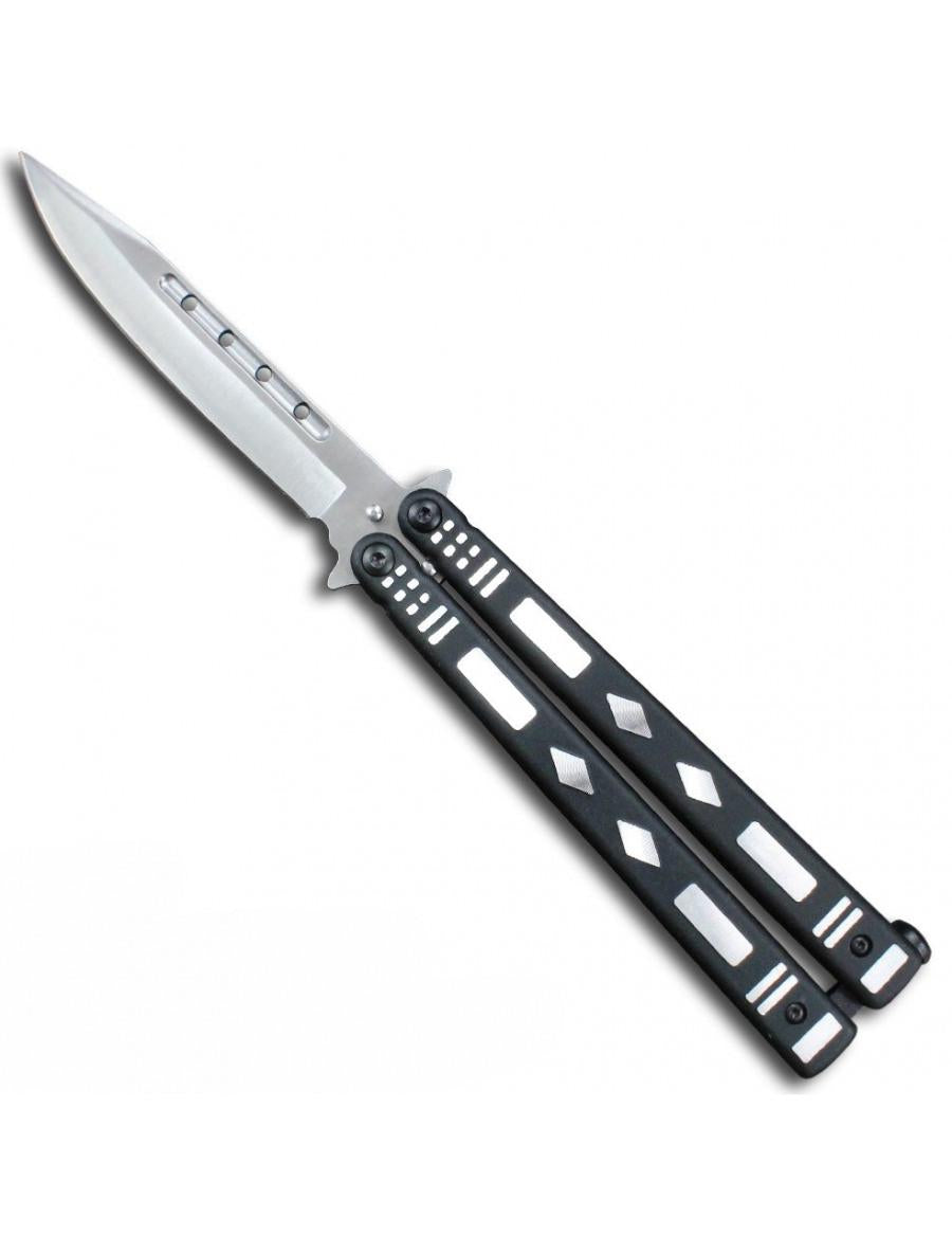 Couteau papillon Geometric Noir lame 9cm