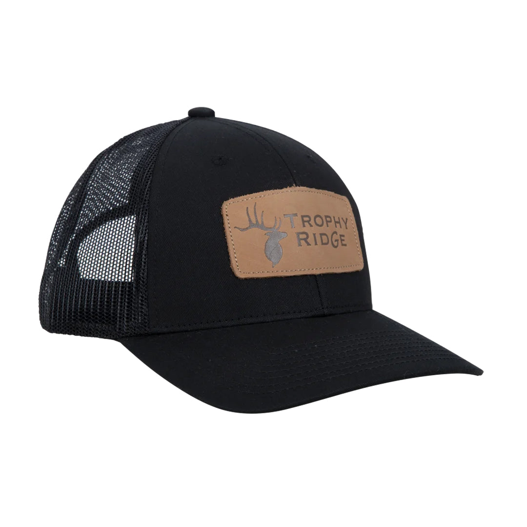 Casquette Trophy Ridge noire avec patch cuir