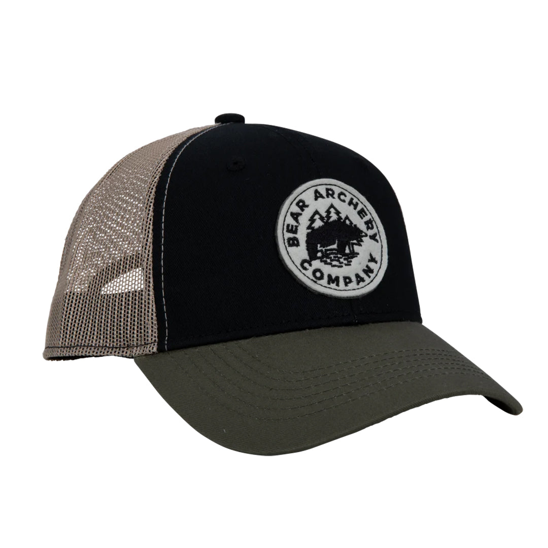 Casquette Bear Archery patch traditionnel visière verte