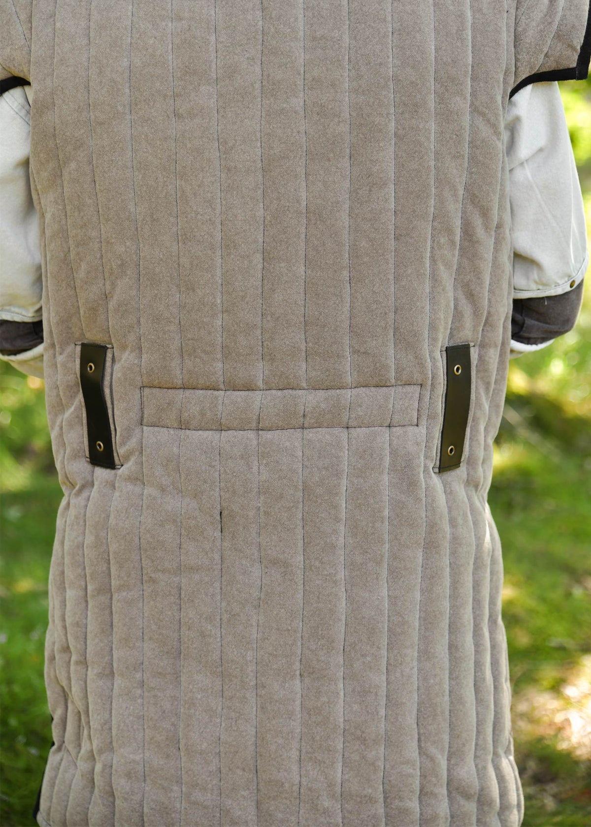 Gambison médiéval Vari aspect usé, marron et noir