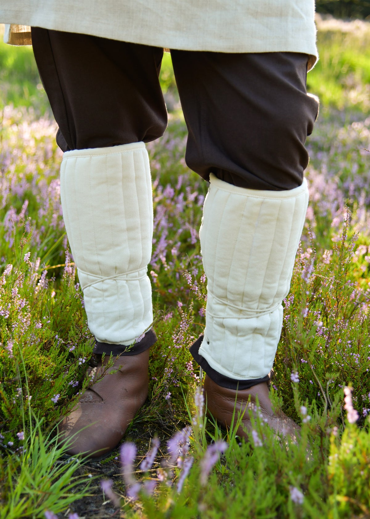 Jambières rembourrées médiévales à lacets en coton