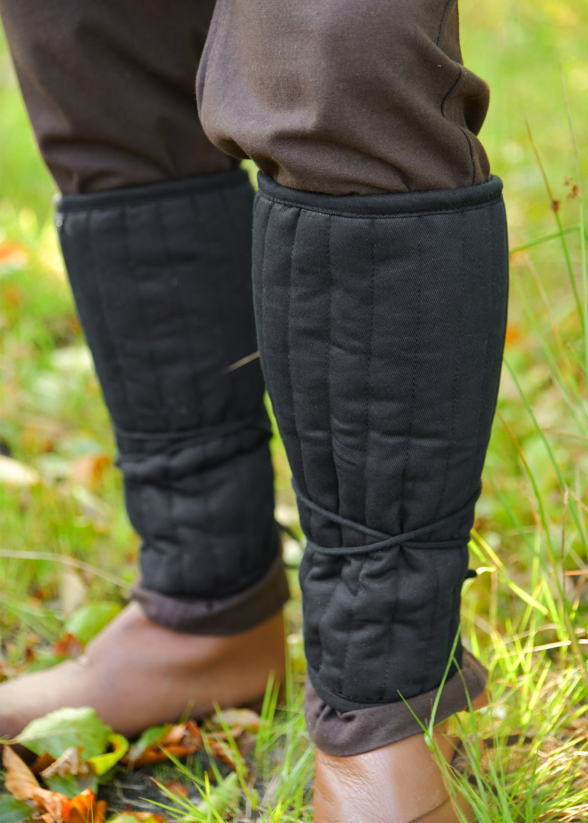Jambières rembourrées médiévales à lacets en coton