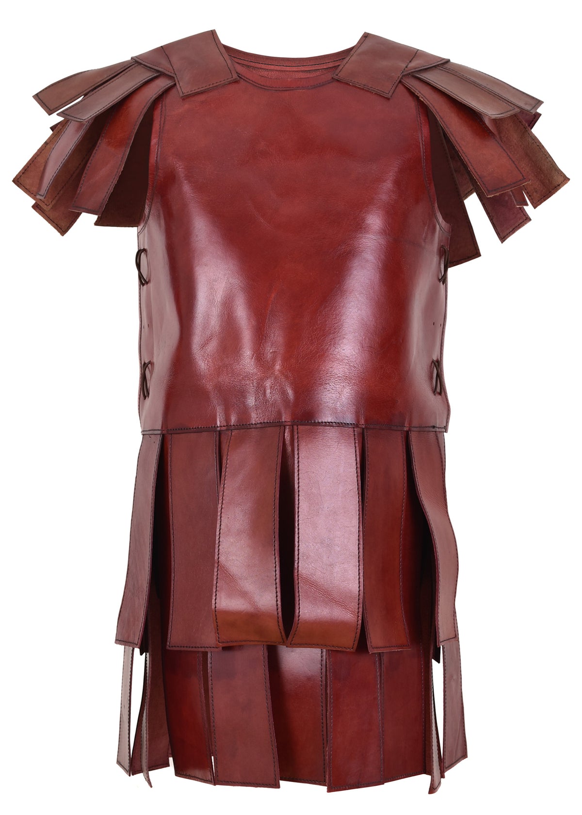 Subarmalis romaine en cuir brun rouge