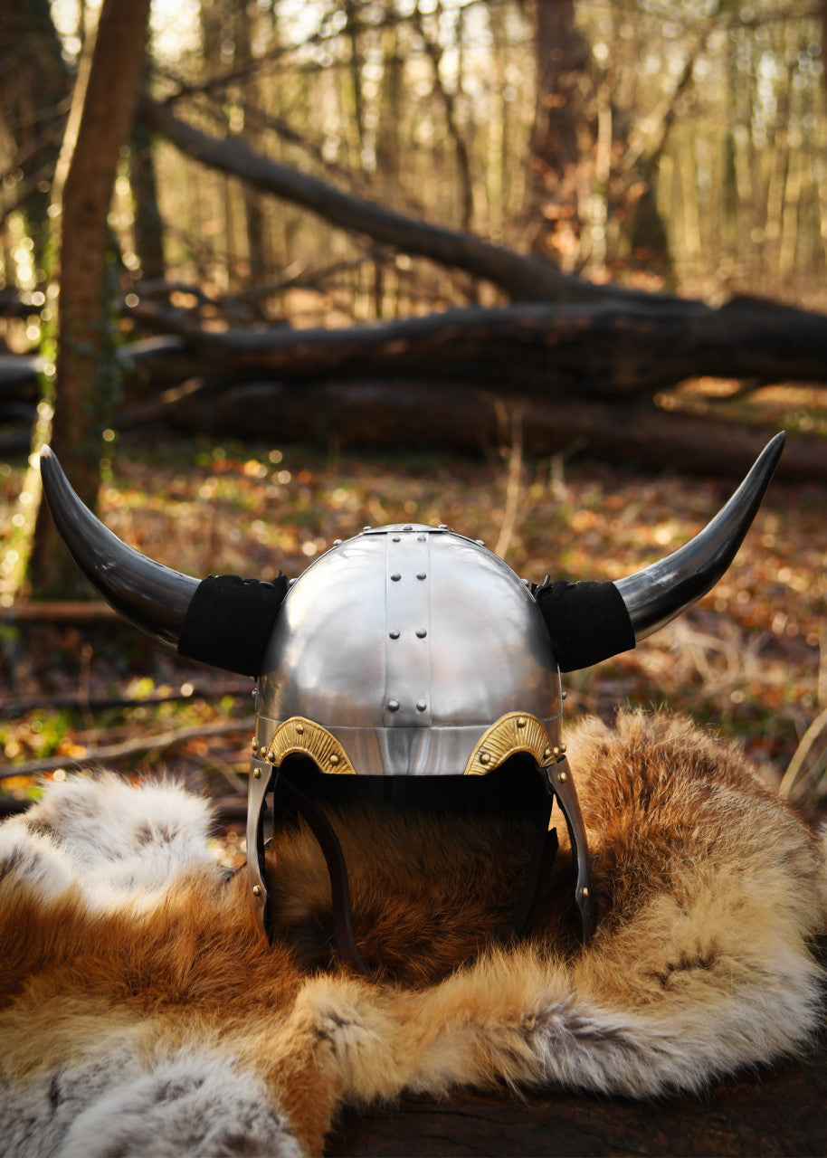Casque viking à cornes en acier