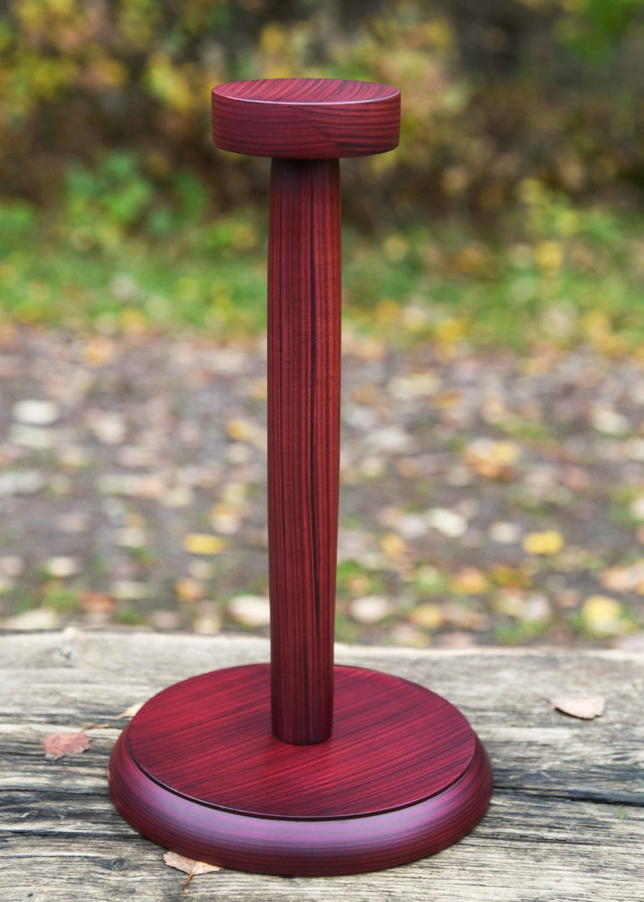 Porte-casque en bois avec socle rond