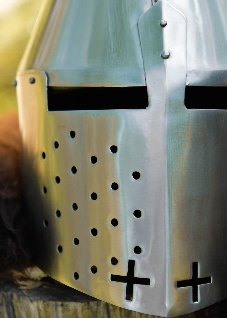 Heaume Pembridge en acier poli, vers 1370