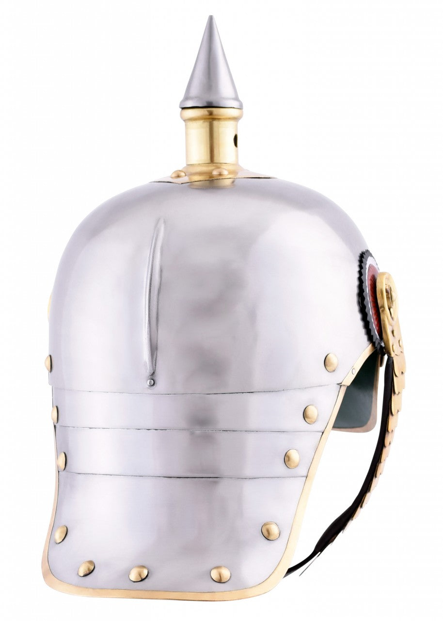 Casque à pointe prussien Pickelhaube en acier et laiton