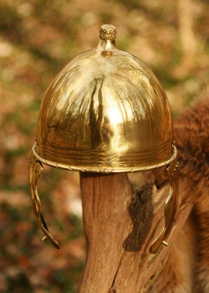 Attischer Helm aus Messing mit Haarbusch, ca. 300 v. Chr.