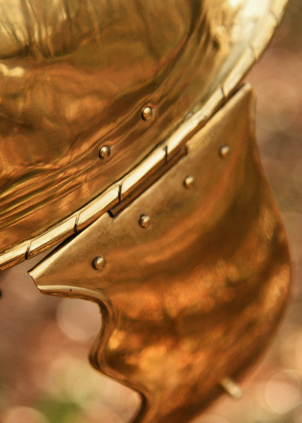 Attischer Helm aus Messing mit Haarbusch, ca. 300 v. Chr.