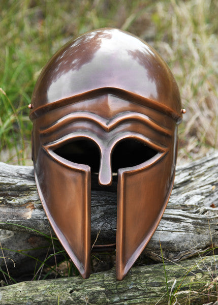 Italisch-korinthischer Helm, Stahl mit antiker Finitur