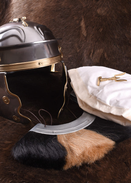 Casque romain Imperial Gallic -G- Weisenau en acier avec touffe de casque
