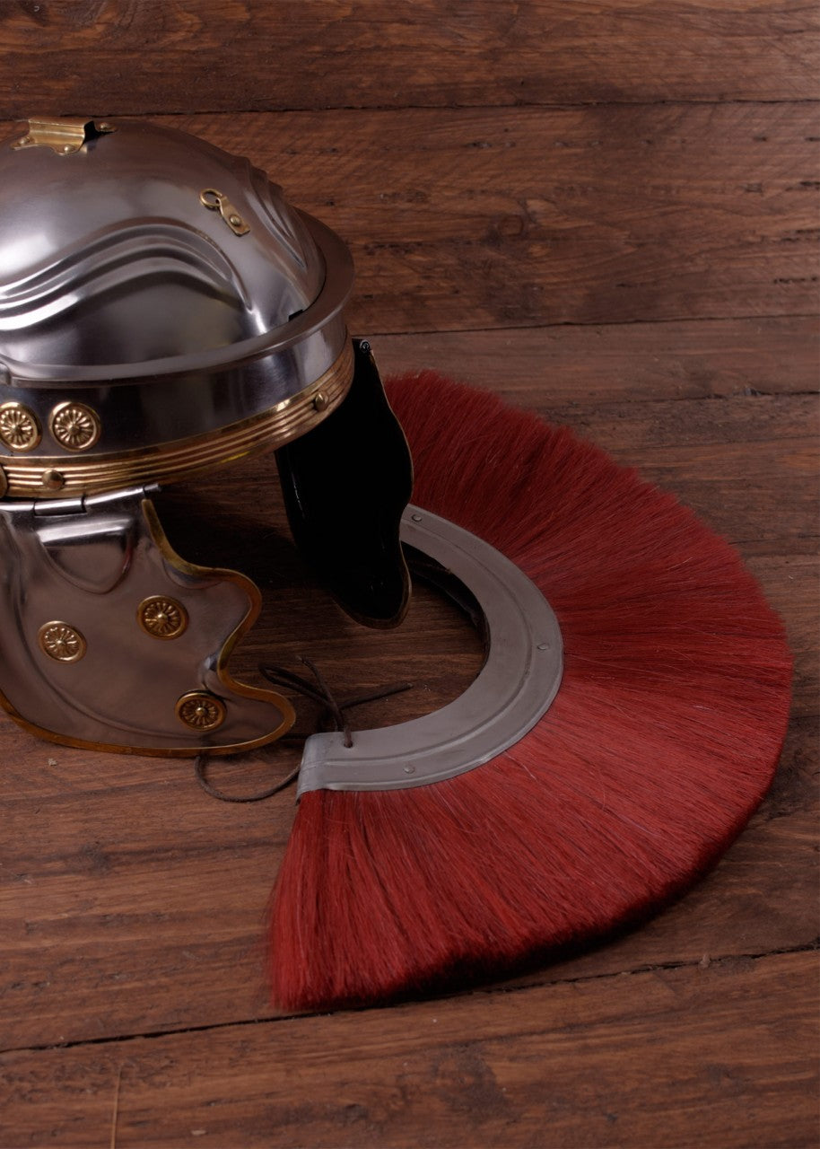 Cimier rouge en crin pour casque romain