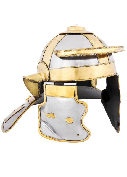 Casque Niedermörmter Italic -H-, casque romain, acier et laiton