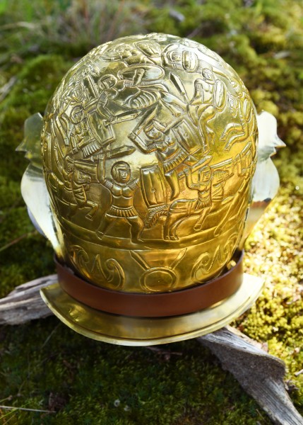 Ribchester casque de cavalerie, laiton et acier