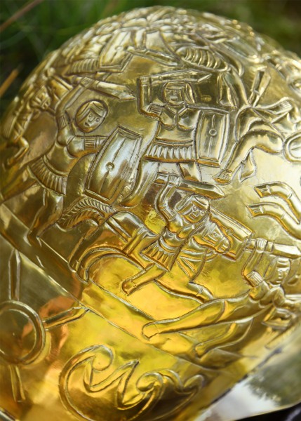Ribchester casque de cavalerie, laiton et acier