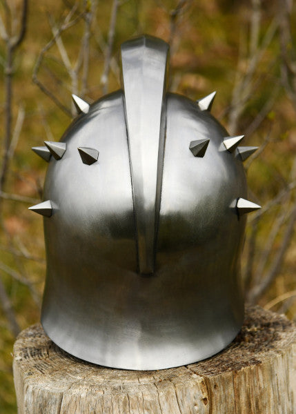 Casque de gladiateur Maximus avec incrustation de cuir avec épines