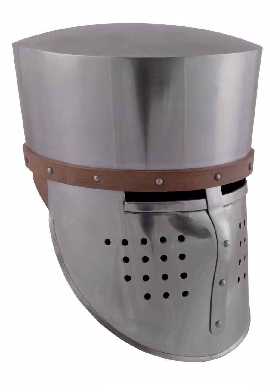 Heaume de croisé en acier brut