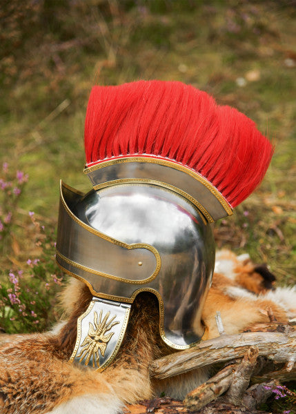 Attischer Helm mit Haarbusch, Stahl 1,6 mm