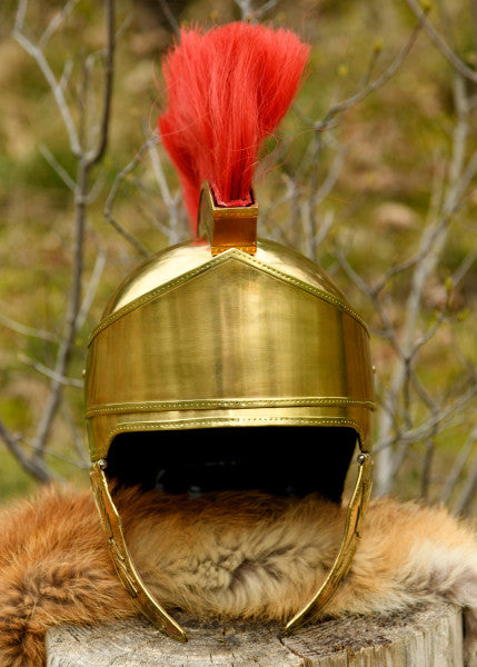Attischer Helm aus Messing mit Haarbusch, ca. 300 v. Chr.