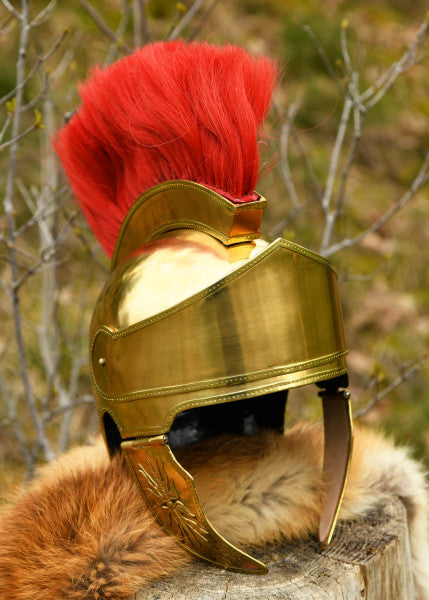Attischer Helm aus Messing mit Haarbusch, ca. 300 v. Chr.