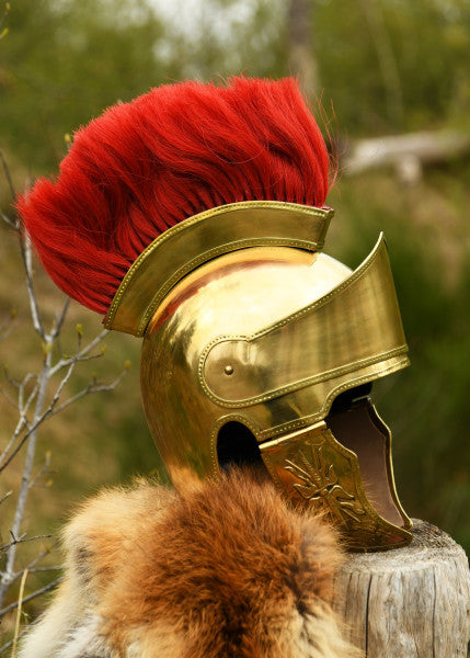 Attischer Helm aus Messing mit Haarbusch, ca. 300 v. Chr.