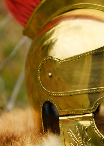 Attischer Helm aus Messing mit Haarbusch, ca. 300 v. Chr.