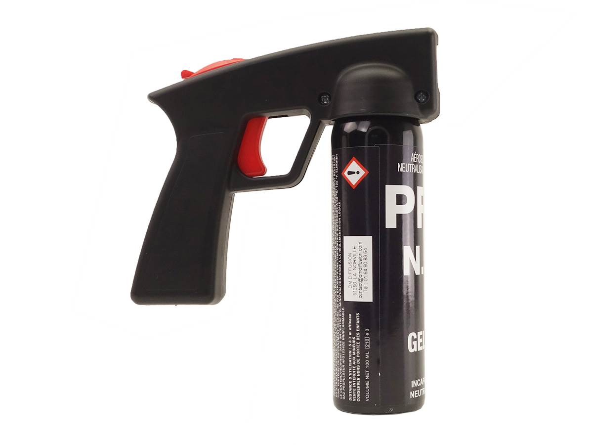 Aérosol de défense GEL 100ML CS Poignée NG (15sec 6m)