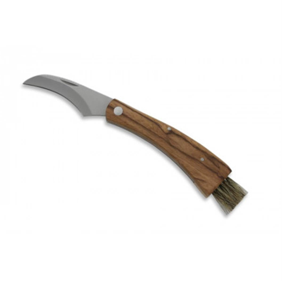 Couteau à Champignon Manche Bois Lame 6cm avec Pinceau - Archery Connect