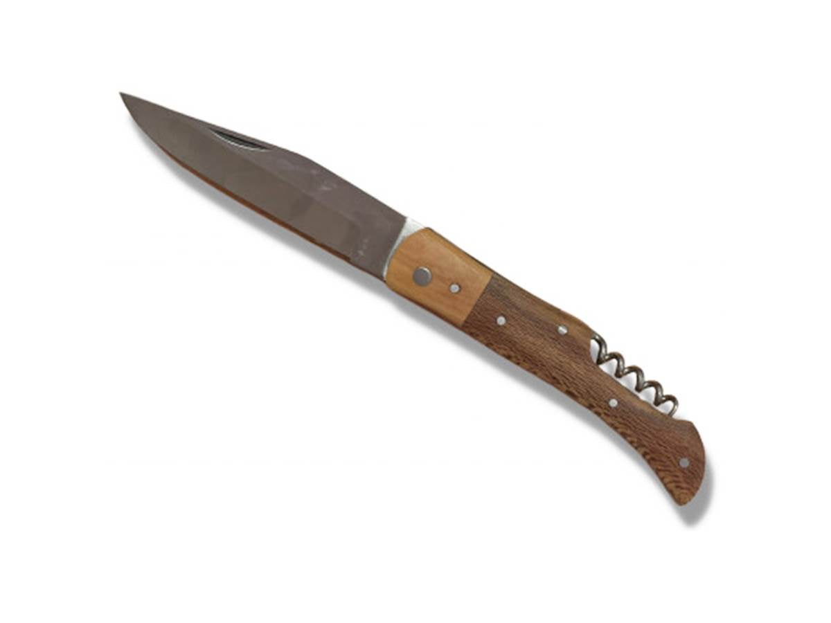 Couteau Pliant Métal Platane avec Tire-Bouchon Lame 9cm - Archery Connect
