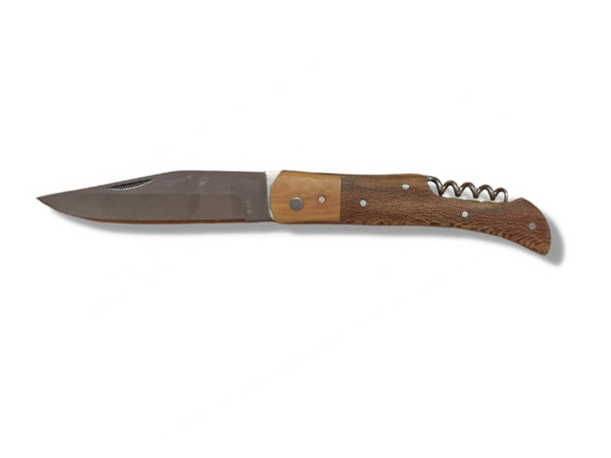 Couteau Pliant Métal Platane avec Tire-Bouchon Lame 9cm - Vue 2 - Archery Connect